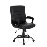 Black Home Office Executive Chair ERGOSMOOTH BIG with quilted upholstery and five-caster base by hjh OFFICE – 360-degree view (front three-quarter view 40°)