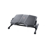 Black Footrest PODI II with ribbed surfaces and metal frame by hjh OFFICE – 360-degree view (front three-quarter view 30°)