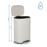 Dimensional drawing of the Wastepaper CLEAN XV with a 50 l capacity and 90 cm height by hjh OFFICE