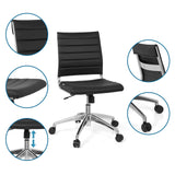 Black Professional Office Chair TRISHA with quilting, gas lift and five-star base with castors by hjh OFFICE