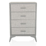 Grey Chest of drawers SKUFFY with four drawers and slim legs by hjh LIVING – 360-degree view (front view 0°)