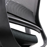 Mesh backrest and seat of the Professional Office Chair CHIARO T1 BLACK in black by hjh OFFICE