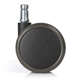 Black Castors 5x ROLO FREE 11mm/65mm for hard floors with silver-coloured bolt by hjh OFFICE – 360-degree view (rear view 180°)