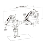 Technical drawing of the Monitor Mount VM-MG2 with a maximum width of 1166 mm by hjh OFFICE