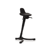 Black Standing aid TOP WORK 34 with seat, backrest and four-legged base by hjh OFFICE – 360-degree view (front three-quarter view 40°)