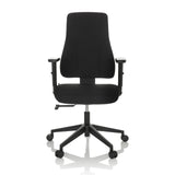Black Professional Office Chair MATHES with armrests and five-caster base by hjh OFFICE – 360-degree view (front view 0°)