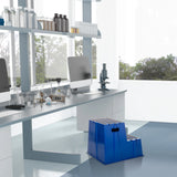 Blue step stool TIO-E2 with two steps and carrying handle by hjh OFFICE