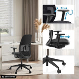 Adjustable armrests and star base of the Professional Office Chair Skandis by hjh OFFICE (AI-generated image)