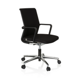 Black Professional Office Chair MOVE-TEC 3D with armrests and five-caster base by hjh OFFICE – 360-degree view (front three-quarter view 60°)
