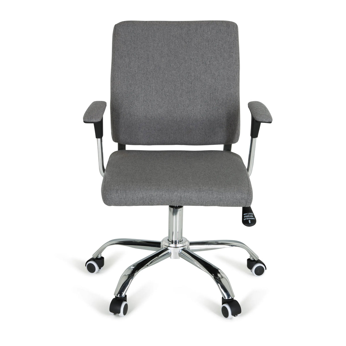 Dark grey Home Office Executive Chair CHARLES I with armrests and five-caster base by hjh OFFICE – 360-degree view (front view 0°)