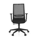 Black Professional Office Chair CONISTON with mesh back and five-caster base by hjh OFFICE – 360-degree view (front view 0°)