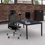 Black Professional Office Chair BRACIO with mesh backrest and headrest by hjh OFFICE