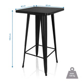 Dimensional drawing of the Bar table VANTAGGIO HIGH T with 60 × 60 cm and a height of 103.5 cm by hjh OFFICE
