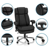 Swivel Chair BUILDER XXL I in black faux leather with adjustable armrests by hjh OFFICE