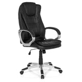 Black Gaming chair RELAX WB100 with padded backrest and five-caster base by MyBuero – 360-degree view (front three-quarter view 40°)