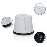 Grey Step stool TIO-S with non-slip black floor ring and detailed views by hjh OFFICE