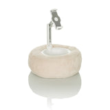 Beige Mobile phone & tablet holder COMFILAP II with plush ring cushion by hjh OFFICE – 360-degree view (side profile 72°)