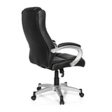 Black Gaming chair RELAX CL180 with padding and five-caster base by MyBuero – 360-degree view (rear three-quarter view 120°)