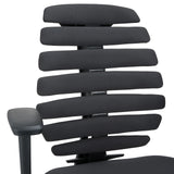 Backrest with segmented padding of a ERGO LINE II Professional Office Chair in black by hjh OFFICE