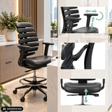 Adjustable armrests and seat height of the ERGO LINE II WORK counter chair by hjh OFFICE (AI-generated image)