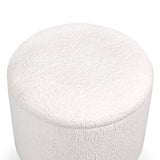 White fabric cover of the Upholstered stool Storiano S by hjh LIVING