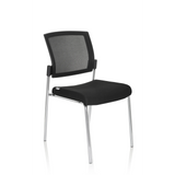 Black four-legged chair K9 V with mesh back and metal frame by hjh OFFICE – 360-degree view (front three-quarter view 40°)
