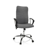Grey Home Office Chair ARTON 40 with armrests and glossy five-caster base by hjh OFFICE – 360-degree view (front view 20°)