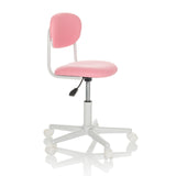 Pink Swivel Chair – Children KIDDY BASE I with five-star base and five castors by hjh OFFICE – 360-degree view (front three-quarter view 60°)