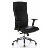 Black Luxury Executive Chair MURANO 20 with armrests and five-caster base by hjh OFFICE – 360-degree view (front three-quarter view 40°)