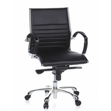 Black Professional Executive Chair PARMA 10 with cross stitching and glossy five-caster base by hjh OFFICE – 360-degree view (front view 20°)