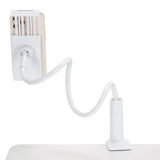 Flexible gooseneck arm of the FLEXMOBI I mobile phone & tablet holder in white by hjh OFFICE