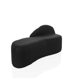 Black Lounge Sofa BARACOA with organic shape and integrated backrest by hjh OFFICE – 360-degree view (front three-quarter view 45°)