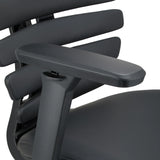 Armrest of the ERGO LINE II PRO Professional Office Chair in black leather by hjh OFFICE