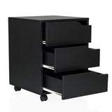 Black Mobile Drawer Unit ORGANISER I with three open drawers on castors by hjh OFFICE