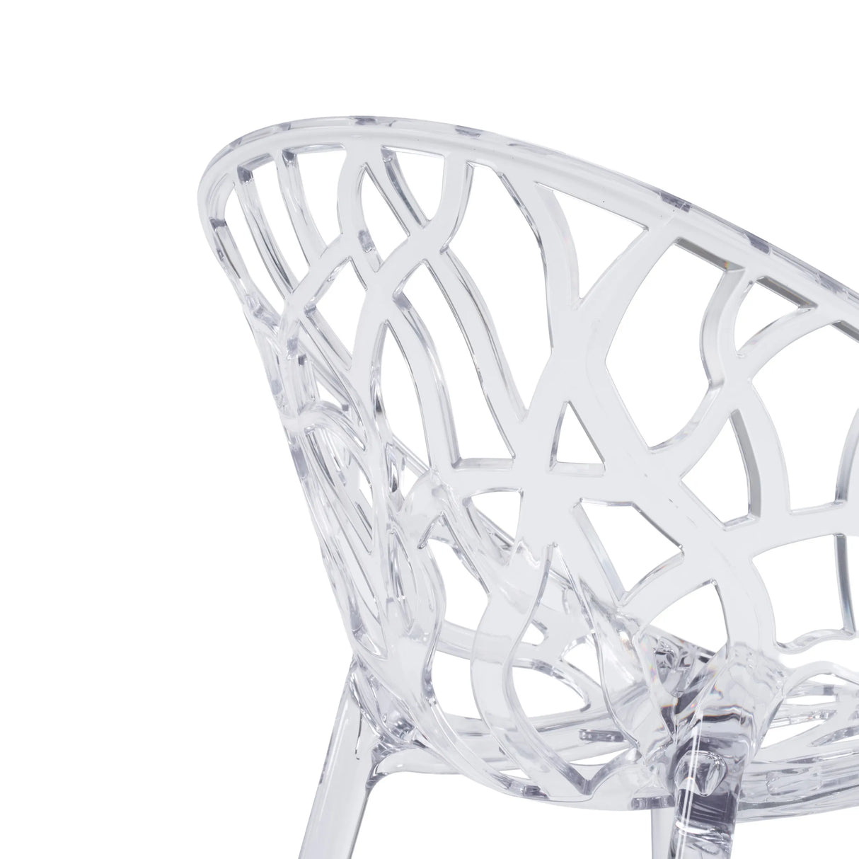 Mesh backrest made of transparent plastic of the four-legged chair Artifo T by hjh LIVING