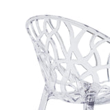 Mesh backrest made of transparent plastic of the four-legged chair Artifo T by hjh LIVING