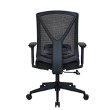 Rear view of the Professional Office Chair Mirou in black with mesh backrest by hjh OFFICE