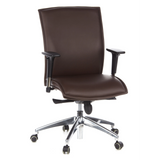 Dark brown Luxury Executive Chair MURANO 10 with armrests and five-caster base by hjh OFFICE – 360-degree view (front view 20°)