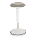 White standing aid BALANCE SIT III W with grey seat and round base by hjh OFFICE – 360-degree view (front view 20°)