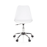 White Home Office Chair FANCY PRO with star base and five castors by hjh OFFICE – 360-degree view (front view 0°)