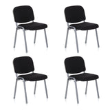 Set of four XT 600 S four-legged chairs in black with silver-coloured frame by hjh OFFICE