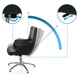 Height adjustment, swivel function and tilt mechanism of the SHAKE 300 Lounge Chair in black by hjh OFFICE