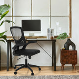 Black Home Office Chair BELIO with mesh backrest and castors by hjh OFFICE