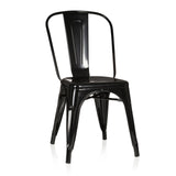 Black Bistro chair VANTAGGIO COMFORT with metal frame and high backrest by hjh OFFICE – 360-degree view (front view 20°)