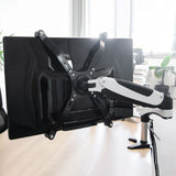 Rear view with adapter set of the VM-A4 Monitor Mount in black by hjh OFFICE