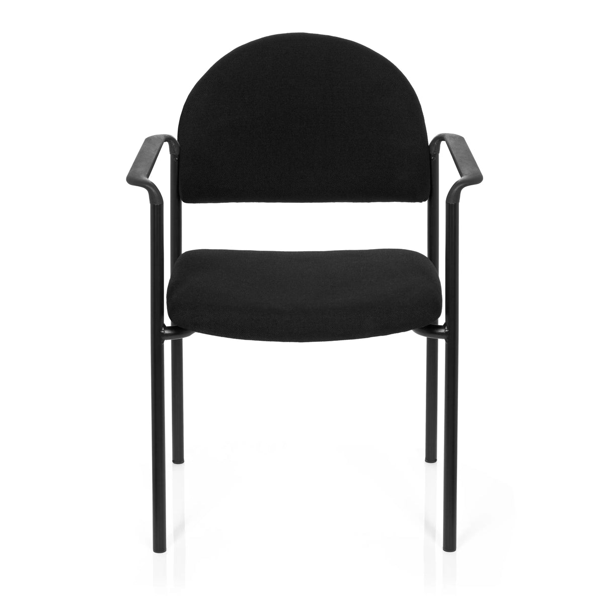 Black four-legged chair XT 700 with armrests and padded seat by hjh OFFICE – 360-degree view (front view 0°)