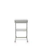 Grey Standing desk WORKSTATION with shelf and four casters by hjh OFFICE – 360-degree view (front view 0°)