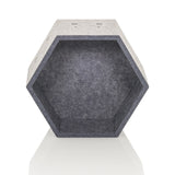 Grey hexagonal felt partition wall FLEXMIUT STORE S by hjh OFFICE – 360-degree view (front view 0°)
