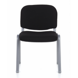 Black four-legged chair XT 600 S with silver-coloured frame by hjh OFFICE – 360-degree view (front view 0°)