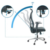 Verstellbare Rückenlehne bis 90 Grad des Profi-Bürostuhls AZURRO B von hjh OFFICE